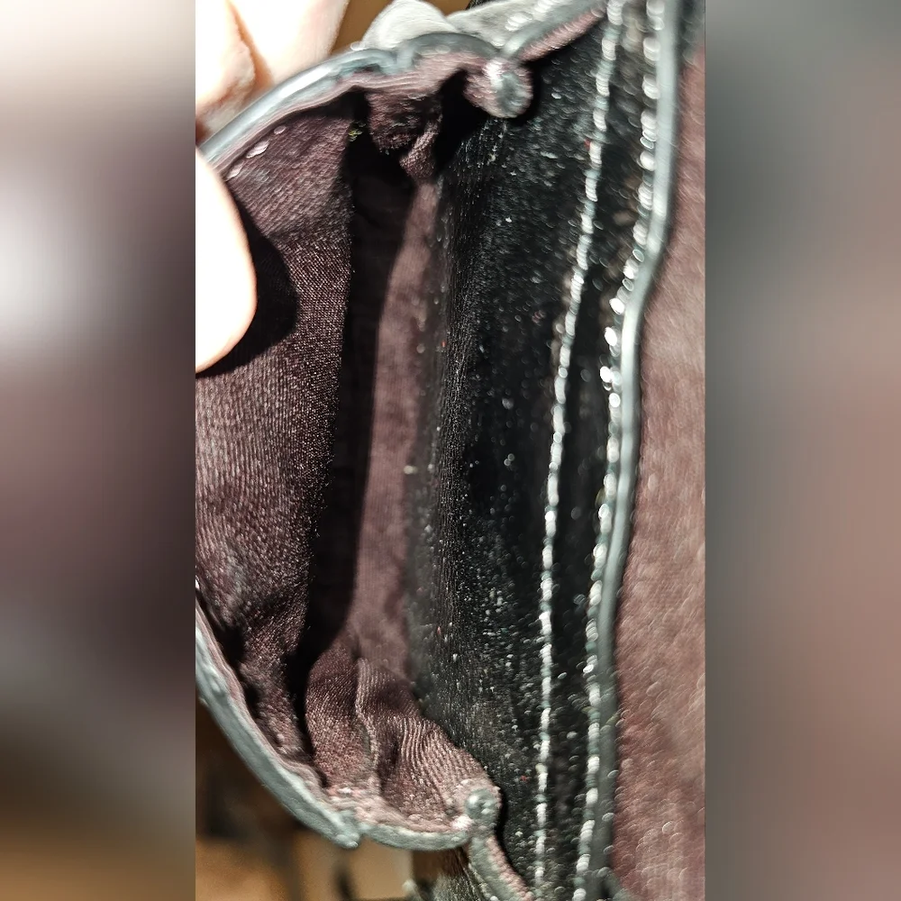 Coach Ashton Black Glazed Leather Crossbody Bag - Picture 7 of 11